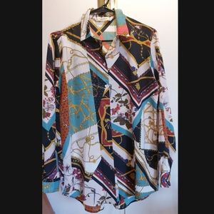 Zara scarf print shirt